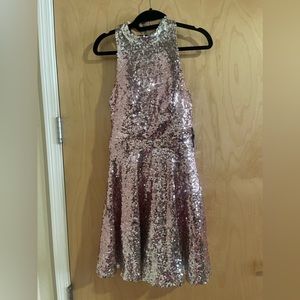 Silver and pink sequin Jodi Kristopher dress
